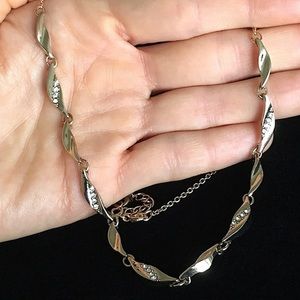 Vintage Silver Tone CZ Diamond Rhinestone Necklace